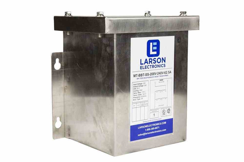 3-Phase Delta Buck/Boost Step-Down Transformer - 575V Primary - 460V Secondary - 9.60 Amps - 50/60Hz - Stainless Steel
