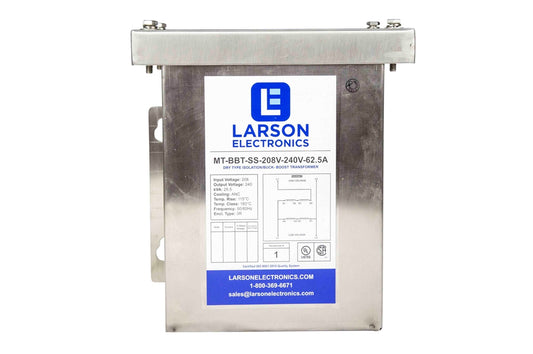 3 Phase Delta Buck/Boost Step-Up Transformer - 208V Primary - 230V Secondary - 6.25 Amps - Stainless Steel Enclosure - 50/60Hz