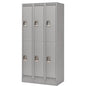 Lockers, 2 -tier, Bank of 3, 36" x 18" x 76", Steel, Grey, Knocked Down