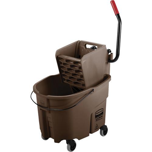 WaveBrake® Mop Bucket & Wringer Combo Pack, Side Press, 8.75 US Gal.(35 Quart), Brown