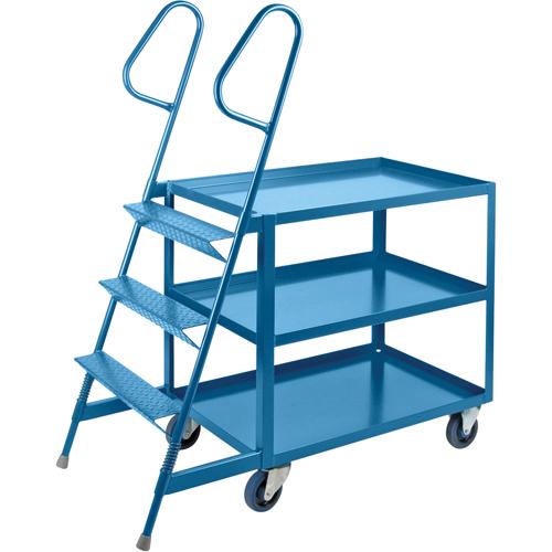 Stock Picking Carts, Steel, 24" W x 52" D, 3 Shelves, 1200 lbs. Capacity