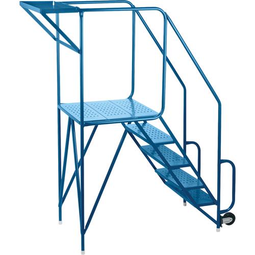 Mechanics/Maintenance Rolling Ladder, Steel, 5 Steps, 47" Platform Height - PuriLite