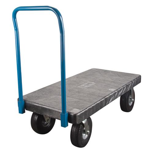 Plastic Platform Truck, 48" L x 24" W, 1000 lbs. Cap., Flat Free Wheels