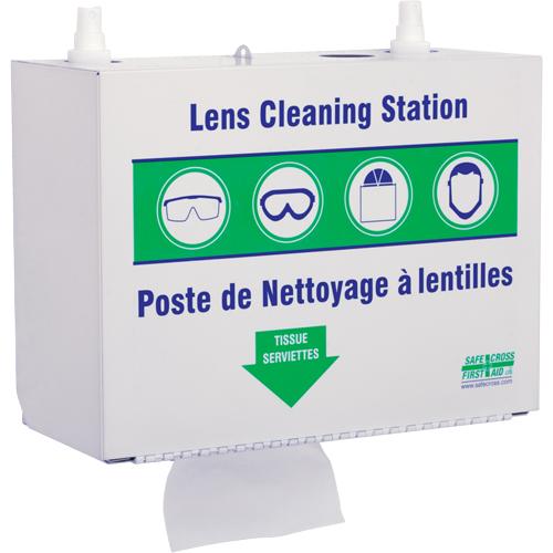 Metal Lens Cleaning Stations - Two 500ml Solutions & 1 Box of Tissue, Metal, 10.5" L x 5.5" D x 6.3" H