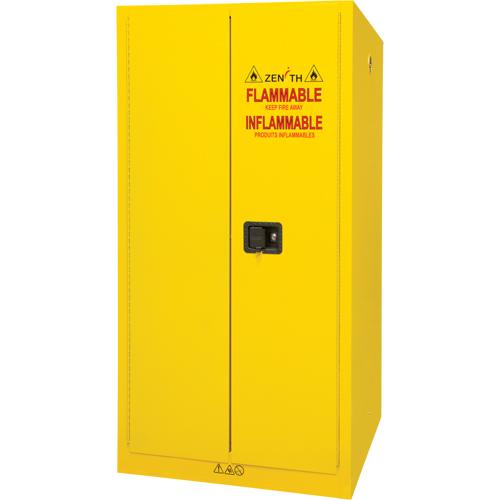 Flammable Storage Cabinet, 60 gal., 2 Door, 34" W x 65" H x 34" D