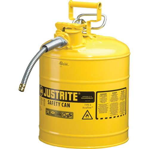 Safety Can, Type II, Steel, 5 US gal., Yellow, FM Approved/UL/ULC Listed