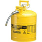 Safety Can, Type II, Steel, 5 US gal., Yellow, FM Approved/UL/ULC Listed