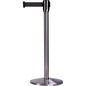 Free-Standing Crowd Control Barrier, Steel, 35" H, Black Tape, 7' Tape Length