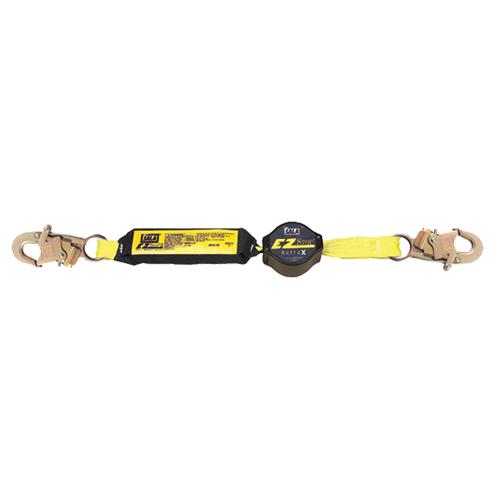 Retrax™ Shock-Absorbing Lanyard, 6', E4, Snap Hook Center, Snap Hook Leg Ends, Polyester