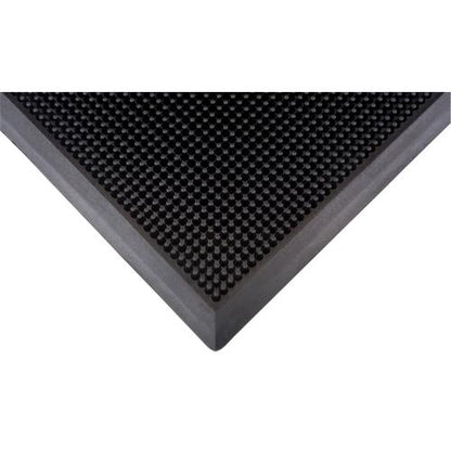 Outdoor Entrance Matting, Rubber, Scraper Type, Textured Pattern, 3' x 6', Black - PuriLite