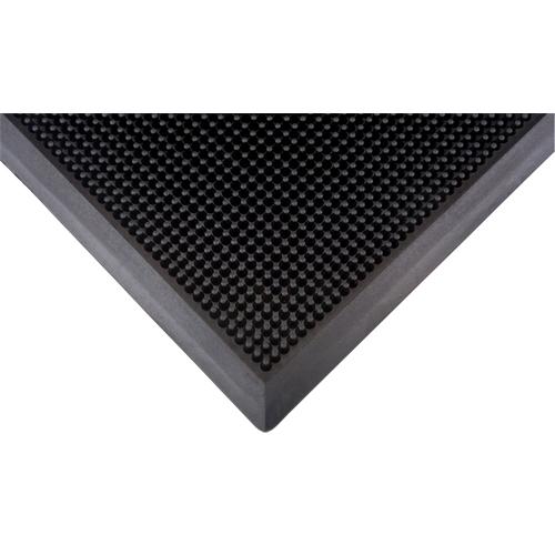 Outdoor Entrance Matting, Rubber, Scraper Type, Textured Pattern, 3' x 6', Black