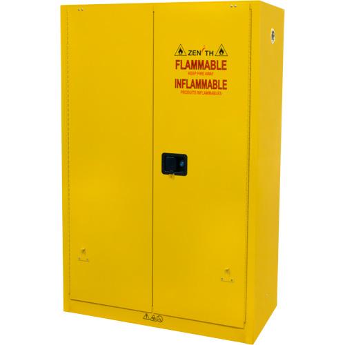 Flammable Storage Cabinet, 45 gal., 2 Door, 43" W x 65" H x 18" D