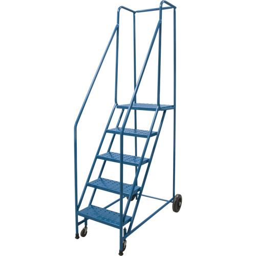 KLETON Rolling Step Ladder, 5 Steps, 18" Step Width, 46" Platform Height, Steel