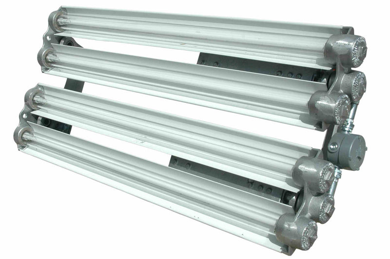 Larson Explosion Proof Fluorescent Lights for Paint Booths - 4 foot - 4 lamp - Surface Mount - T8