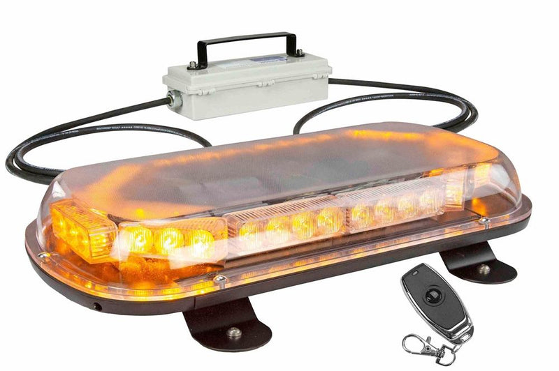 40W Mini LED Strobe Light Bar - (4) Magnetic Mount Feet- 120-240VAC - 16/3 SOOW w/ General Cord Cap