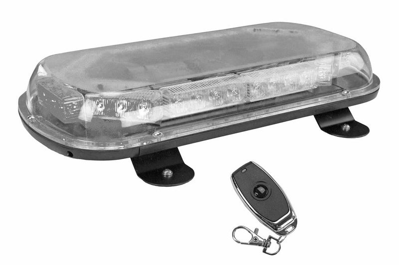 40W Low Profile White LED Strobe Light Bar - (4) Magnetic Mount Feet - 10-30VDC - 15' Cigarette Plug-In