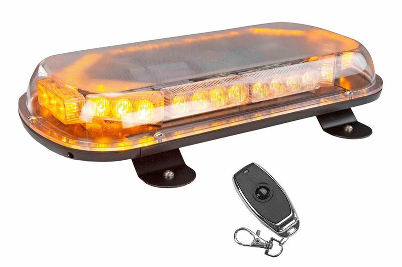 40W Low Profile LED Strobe Light Bar - (4) Magnetic Mount Feet - 10-30VDC - 15' Cigarette Plug-In