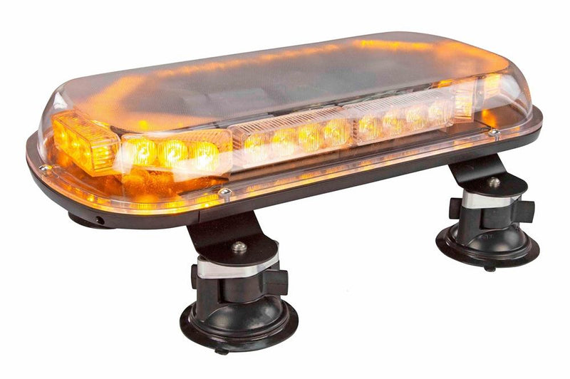 40W Low Profile LED Strobe Light Bar - (4) Suction Cup Mount Feet - 10-30VDC - 15' Cigarette Plug-In