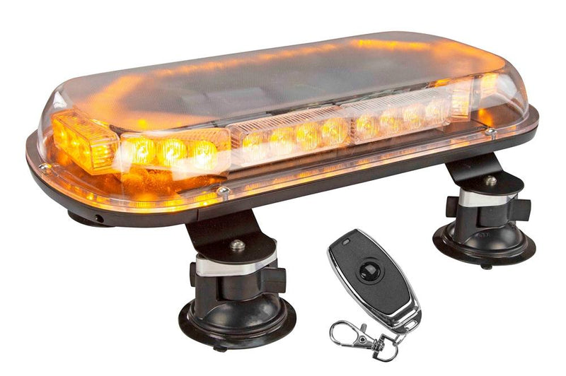 40W Low Profile Rechargeable LED Strobe Light Bar - Suction Mount - 4 Hr Runtime - Wireless Remote