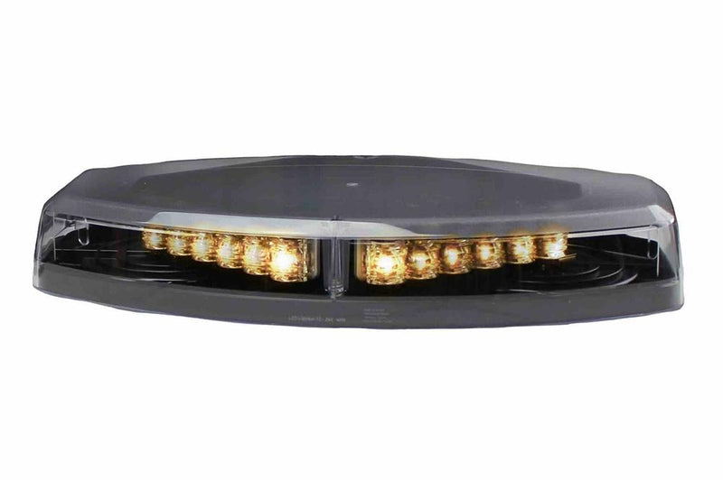 46W Mini Strobing LED Light Bar - 24 Amber LEDs- 23 Flash Patterns- Class 1 Beacon - Permanent Mount