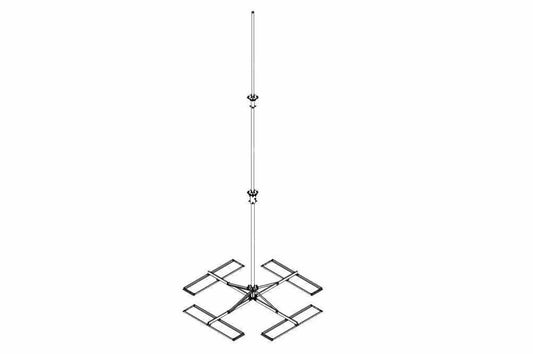 30' Antenna Mounting Mast - (2) Mast Adapter Plates - (4) T-Legs at Base - Galvanized Steel