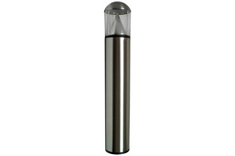 15W Round Dome Top LED Bollard Light - 120/277V AC - Cone Reflector - Stainless Steel Construction