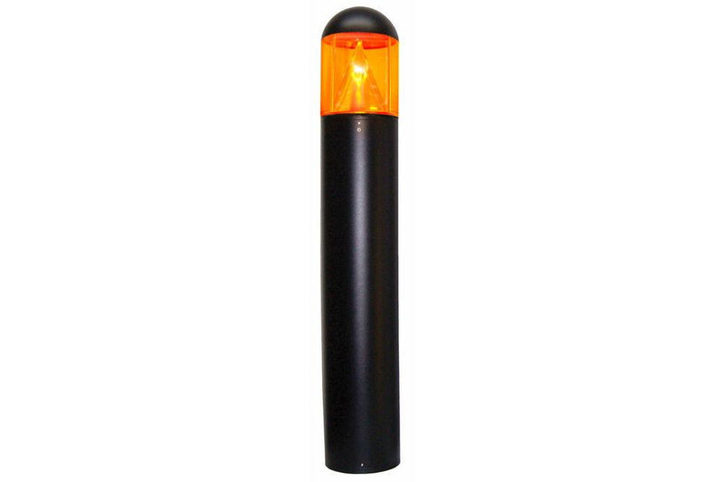 15W Round Dome Top LED Bollard Light - 120/277V AC - Amber Light Output - Wet Location Approved