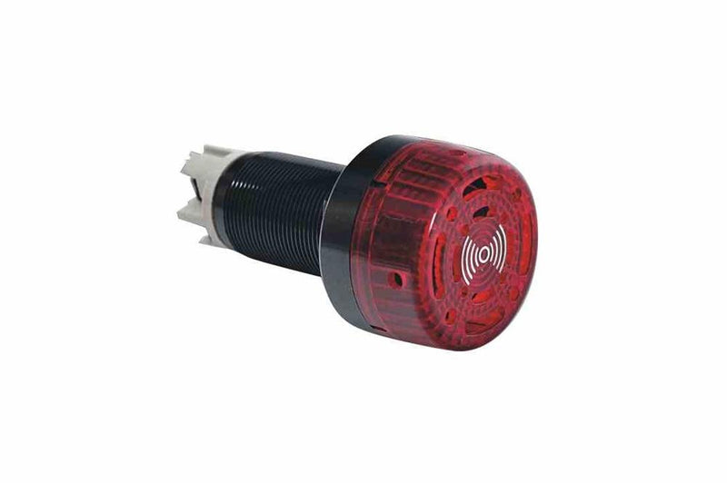 Flameproof LED Indicator Light and Buzzer Alarm - Red - 10-28V AC/DC - DB Mount - ATEX/IECEx