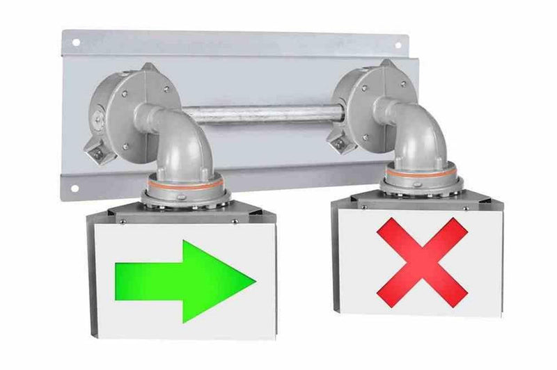 Explosion Proof Two Color LED Light - ATEX / IEC Ex - Zone 1 - Green Arrow and Red X Indicators