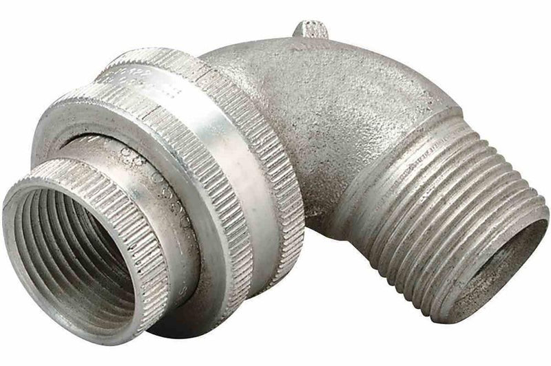 ATEX Rated Explosion Proof Conduit Union - 90-degree Male to Female Union - (2) 1/2" Hubs