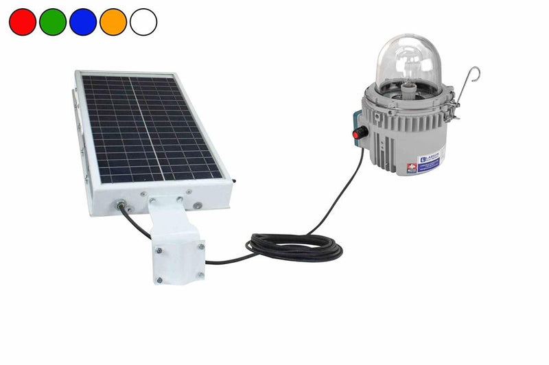 Solar Flameproof LED Light - C1D2 Panel, 15W Lamp, Sensor/Timer - 20' Cord - ATEX/IECEx Rated