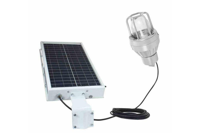 24V Solar Powered Explosion Proof LED Indicator Light - 20' Cord - C1D2 Panel - ATEX Zone 1, 21