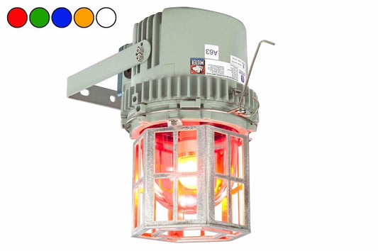 Explosion Proof LED Indicator Light - Aluminum w/ Temp-resistant Glass - ATEX Zone 1, 21