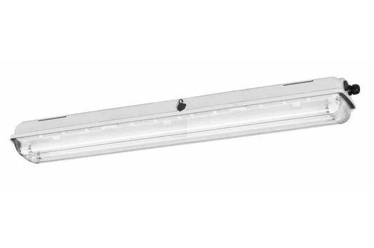 36W Explosion Proof Fluorescent Fixture - (2) 4' 18W Lamps - 220/240V AC - ATEX/IECEx