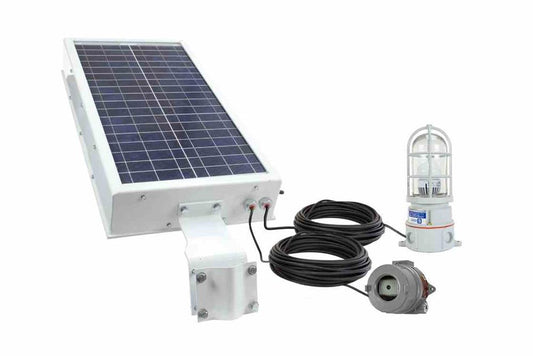 10W Solar LED Strobe Light - 30Hz Strobing Rate, Red - 40aH Battery Pack - FAA Compliant