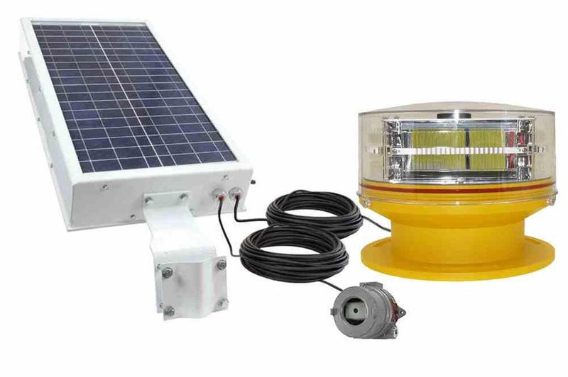 20W Solar Aviation LED Light - 20-60 Flashes Per Minute - 40aH Battery Pack - NEMA - 24 Hour Runtime without Sun