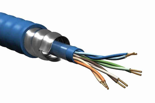 100 Meter Hazardous Location Metal Clad Network Cable - 24 AWG - Aluminum Interlock Armor - PVC Jacket - 100 Meter Cat5e Ethernet Cable
