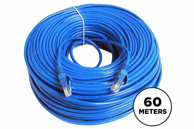 60 Meter CAT6 Cable w/ Two Male RJ45 Plugs - 60m Ethernet Cable