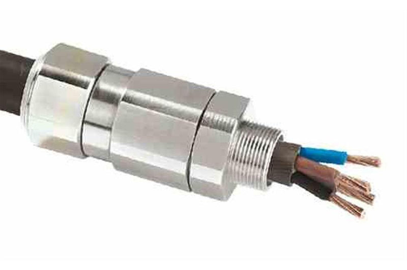 Explosion Proof Cable Gland, 1.25" NPT (M40), Nickel Plated Brass, 1.10-1.59" OD, C1D1 ATEX IEC Ex N4X