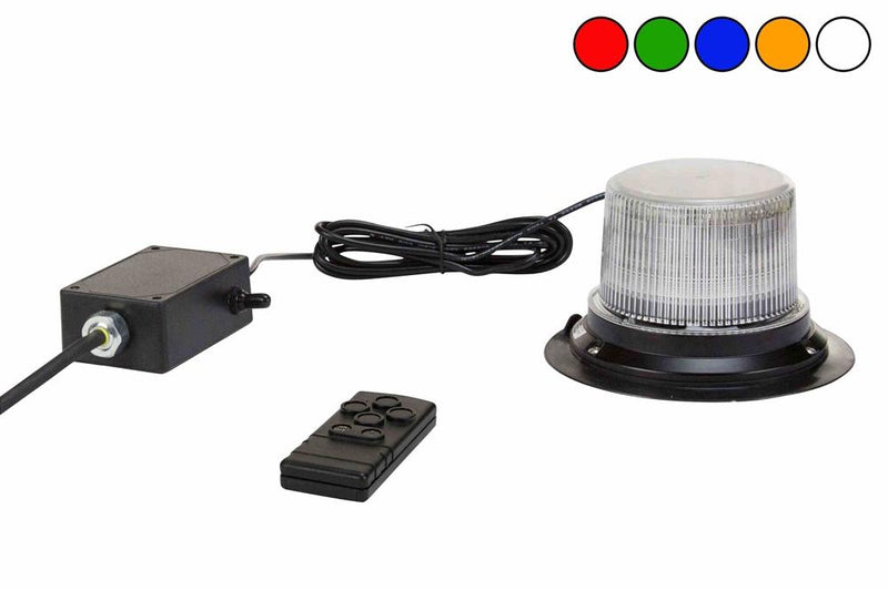 Class 1 LED Beacon with 30 Strobe Light Patterns - Long Range Wireless Remote w/ 1000' Range - Surface Mount