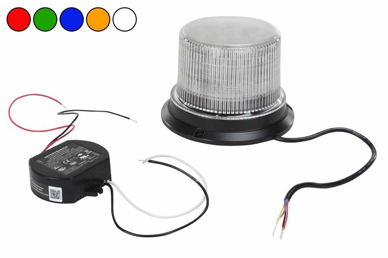 Class 1 LED Beacon with 30 Strobing Light Patterns - Permanent Surface Mount - 1440 Lumens - 120/277