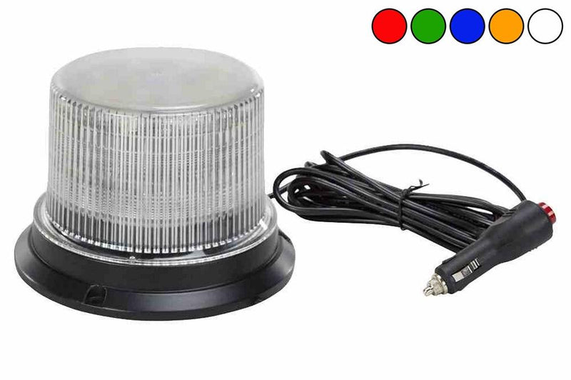 Class 1 LED Beacon w/ 30 Strobing Light Patterns - Permanent Mount - 1440 Lumens - Cigarette Plug