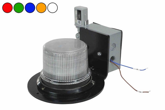 Class 1 LED Beacon with 30 Strobing Light Patterns - Dusk to Dawn - Surface Mount - 120-277V AC