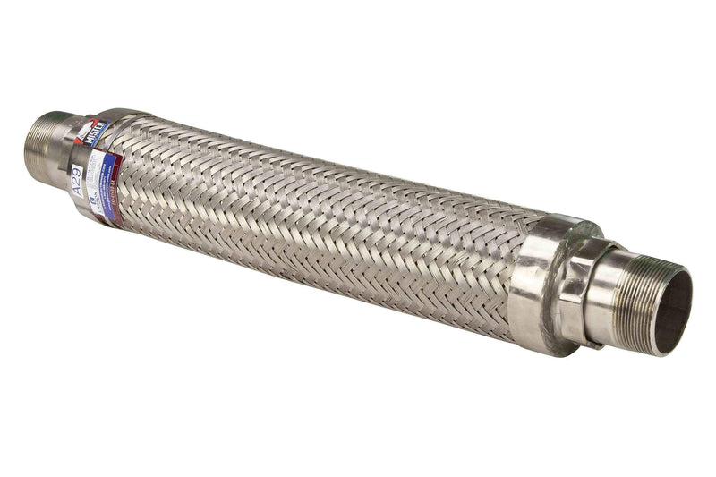 Larson 14" Hazardous Location Stainless Steel Flex Coupling - C1D1, C2D1 - 2" NPT Male/Male - ATEX/IECEx