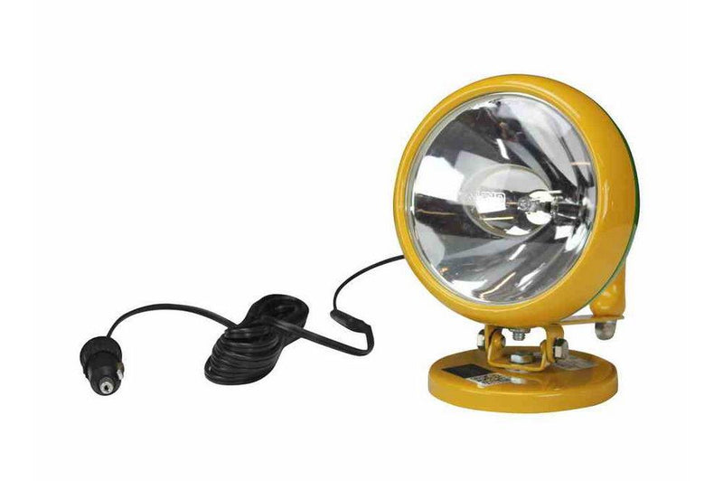 100W Sealed Beam HIR John Deere/GB Packers Spotlight w/ Handle - 3.25" Magnetic Base - 750' Beam