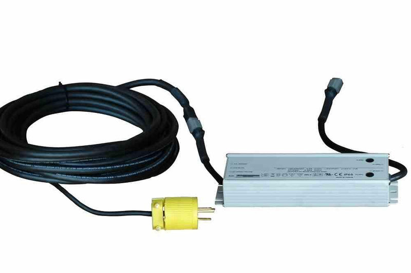 Waterproof Transfomer Converts 120V-277VAC to 12/24 VDC - 16A - 20' Cord w/ Straight Blade Wall Plug