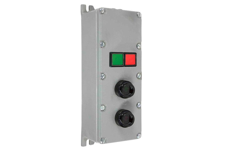 Explosion Proof Control Station - C1D1 - Red/Green MC Push Buttons, Red/Green Pilot Lights , 220V, Dead End, 0.75" NPT Hub on South Side