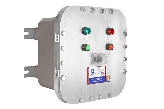 Explosion Proof Control Station - C1D1/C2D1 - (2) LED Pilot Lights, (2) PBs, (1) 3-Pos Switch, Lockable - (2) Hubs
