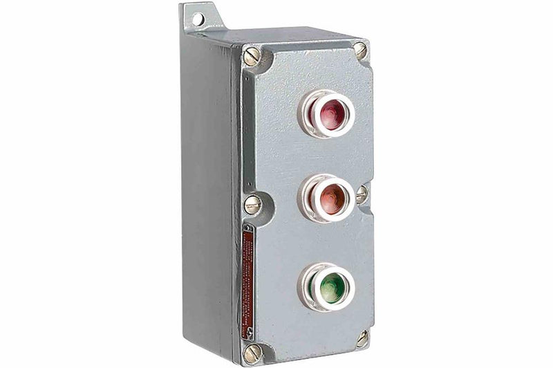 Explosion Proof Control Station - C1D1 - 24V - (3) LED Pilot Lights - Red, Amber, Green - No Hubs