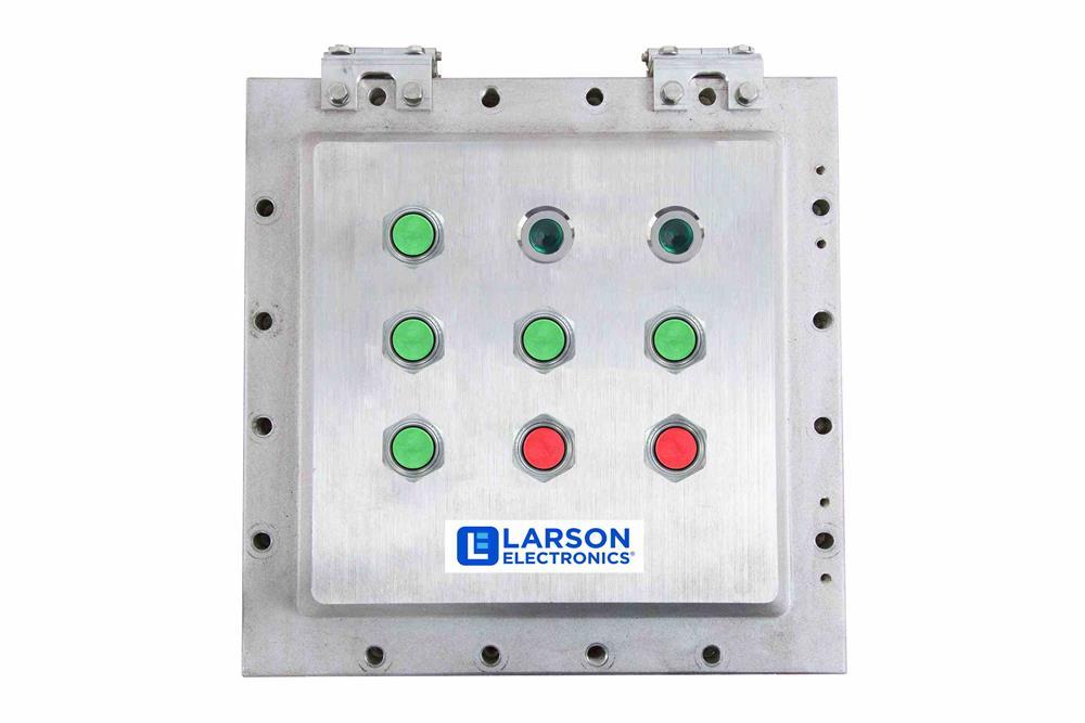 Explosion Proof Control Station - C1D1 - (2) Green LED Ind Lamps [240V], (7) Green/Red Push Buttons